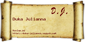 Duka Julianna névjegykártya